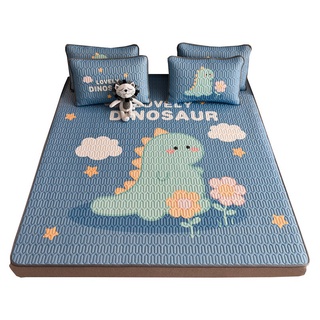 set chiếu cao su non latex 5d [ SIÊU ÊM - SIÊU MÁT ] mặt vải thun lạnh , chun cài 4 góc khủng long