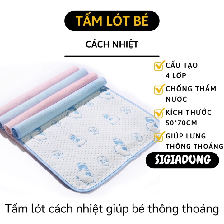 [SGD] Tấm Lót Chống Thấm - Đệm Cách Nhiệt 4 Lớp Cho Bé Thoáng Khí, Không Bị Nổi Sẩy  5922