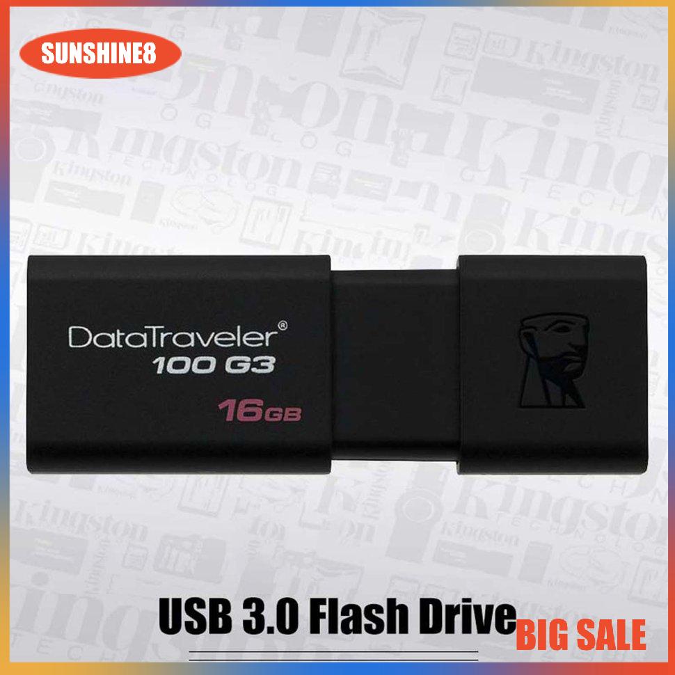 【SUN】Flash Drive 16G Memory Stick Black High Speed Metal PC Laptop Stylish U Disk