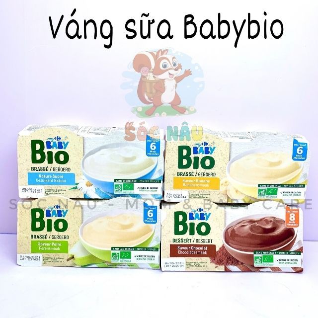 Váng Sữa, Sữa Chua BabyBio Pháp Cho Bé Ăn Dặm Từ 6M