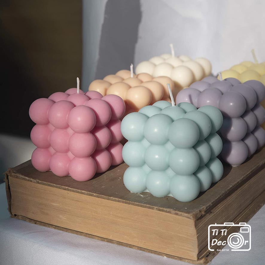 Nến Thơm Hình Khối Rubik TiTi Decor Trang Trí Phòng Ngủ, Phòng Khách Và Decor Bàn Học