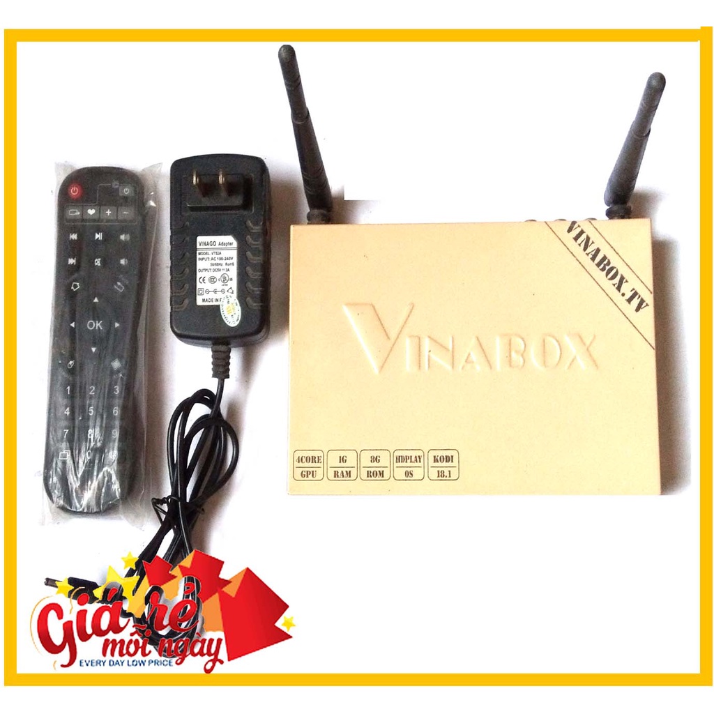 Android Tivi Box Vinabox X2 cổng AV, HDMI, USB, Biến tivi thường thành tivi thông minh