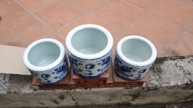 Bộ 3 bát hương men xanh ngọc cao cấp