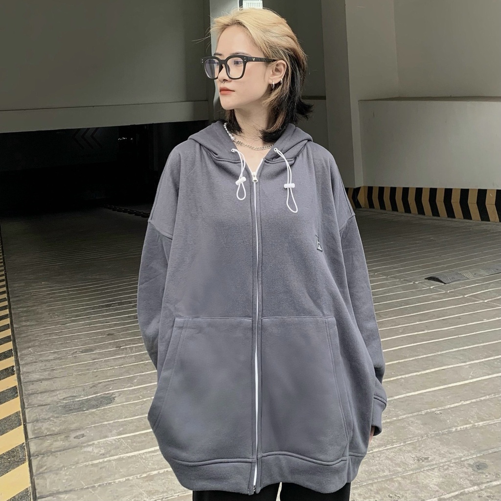 HOODIE FULLZIP "STORY" SOLID GRAY | BigBuy360 - bigbuy360.vn