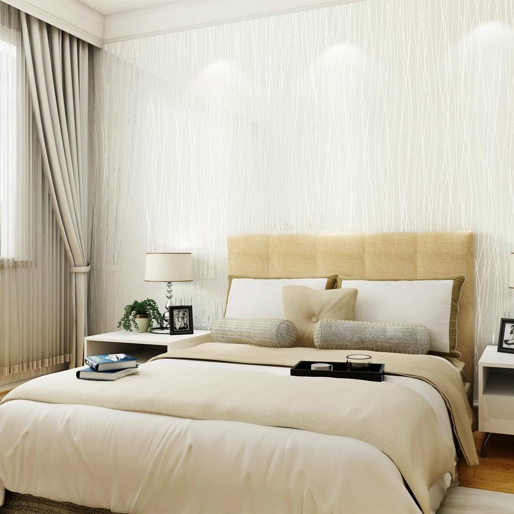 Giấy Dán Tường Bằng Vải Không Dệt In Nổi Họa Tiết Kẻ Sọc 20.8In x 32.8Ft Có Thể Tháo Gỡ Trang Trí Nhà Cửa