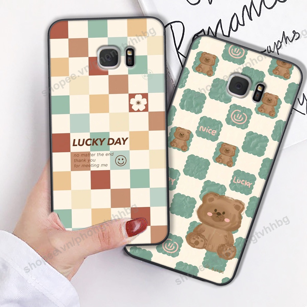 Ốp lưng Samsung S6 / S6 EDGE / S7 / S7 EDGE in mẫu gấu bo viền , smile mặt cười cực cute đẹp