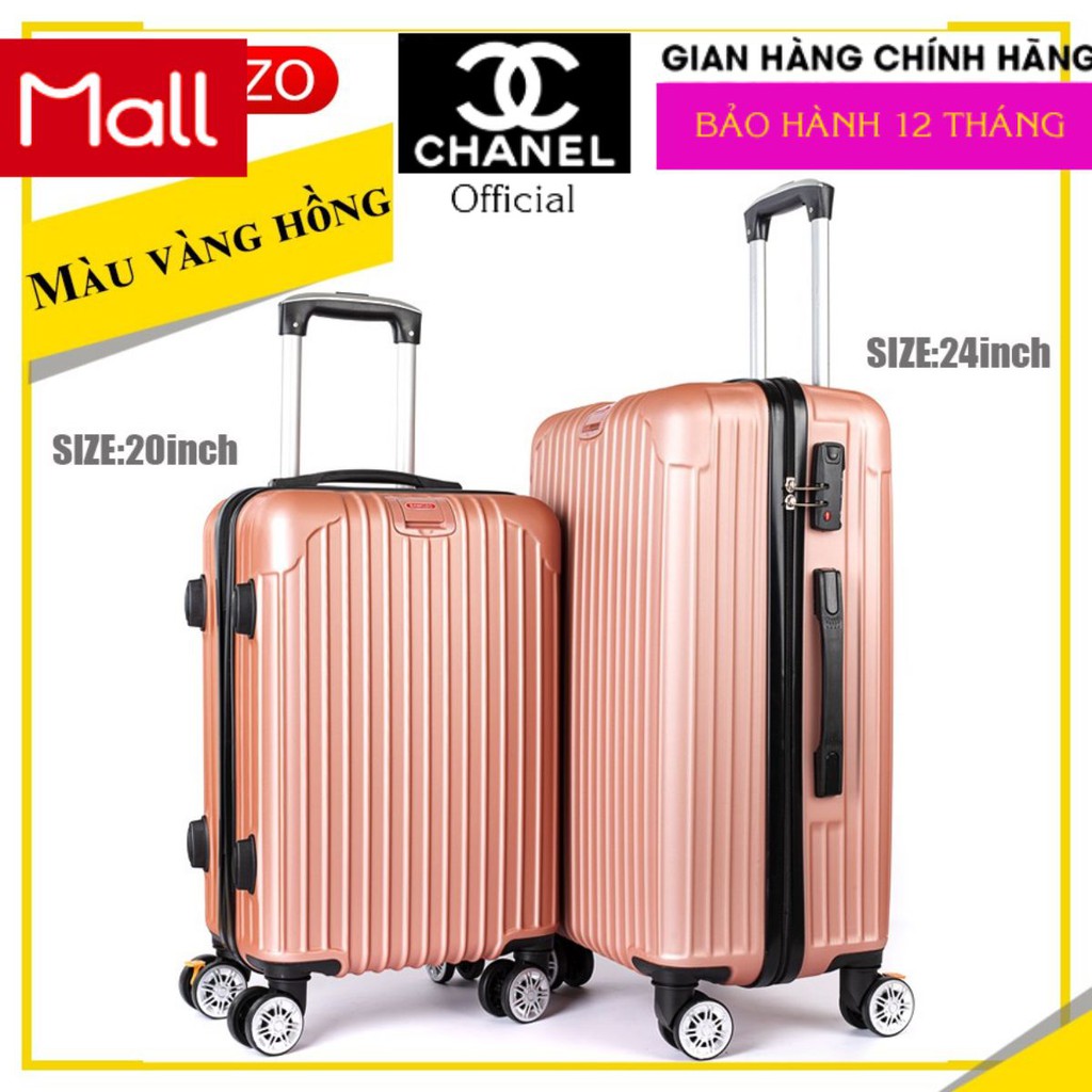 vali du lịch BAMOZO 8801/8809 vali kéo nhựa size 20 inch size 24 inch