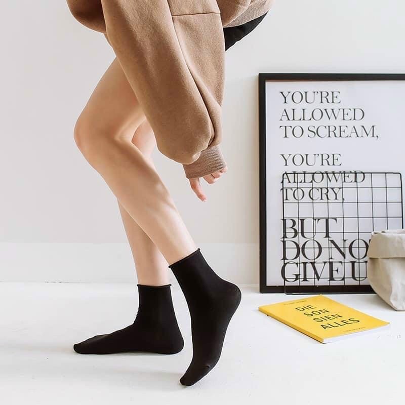 Tất len trơn cổ chùn nhiều màu