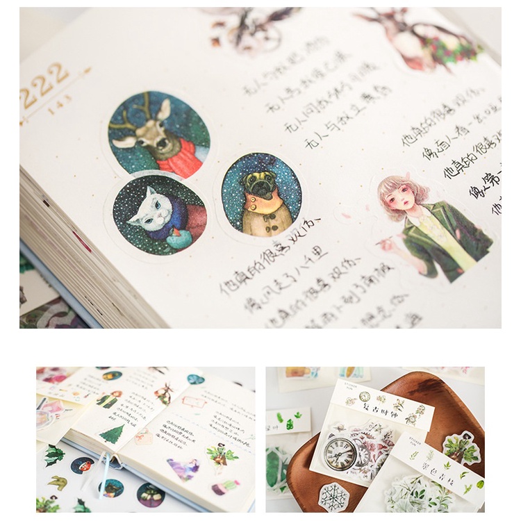 Enjoymore Set 32 Miếng Dán Nghệ Thuật Nhiều Chủ Đề Trang Trí Bullet Journal Scrapbook Nhật Ký Planner