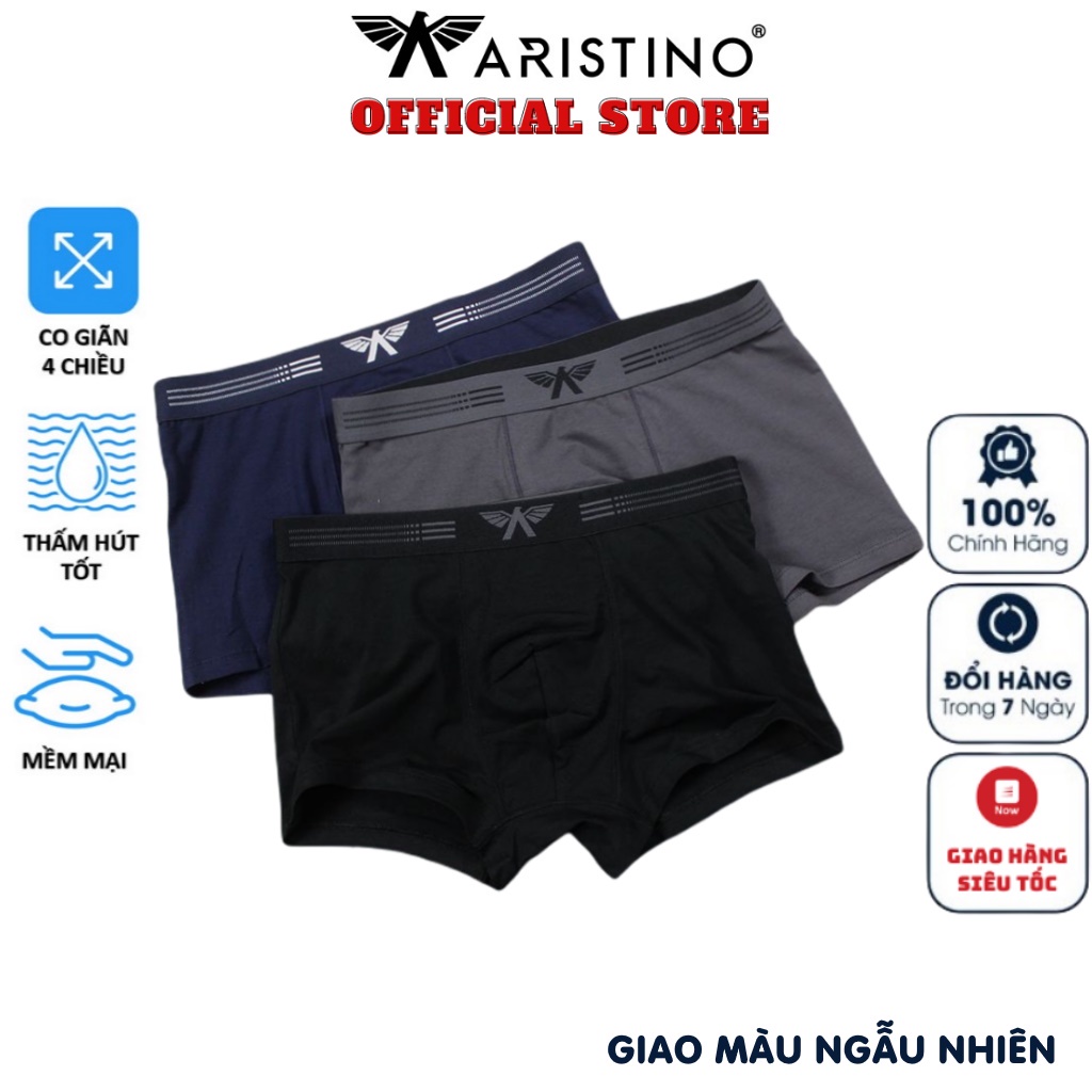 Sịp đùi quần lót nam boxer Aristino ABX056 quần xì chất liệu Cotton Organic mềm mại co giãn khử mùi không gây kích ứng