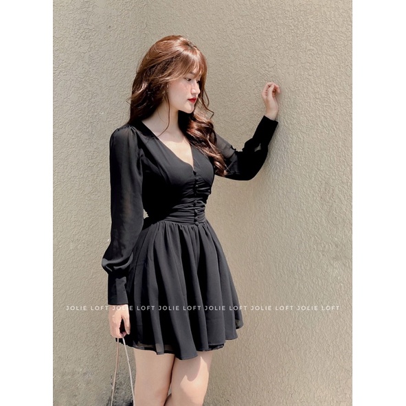 Vera Dress- váy đen voan tôn dáng