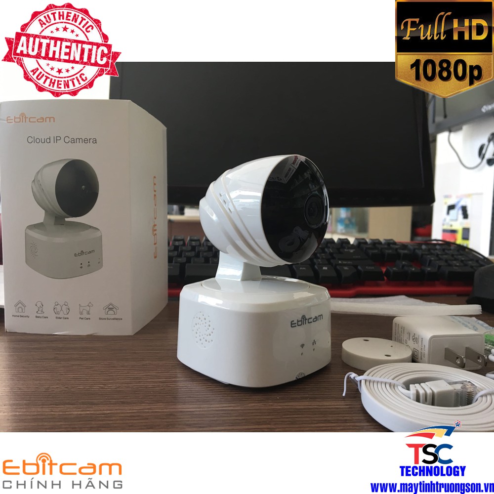 Camera IP Wifi Ebitcam E2-X 2.0MP HD1080P Tặng Thẻ Nhớ Lưu Trữ 32Gb | Chính Hãng Bảo Hành 2 Năm - Maytinhtruongson.vn