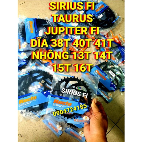 NHÔNG DĨA SIRIUS FI/TAURUS/JUPITER FI DĨA 38T 40T 41T NHÔNG 13T 14T 15T 16T