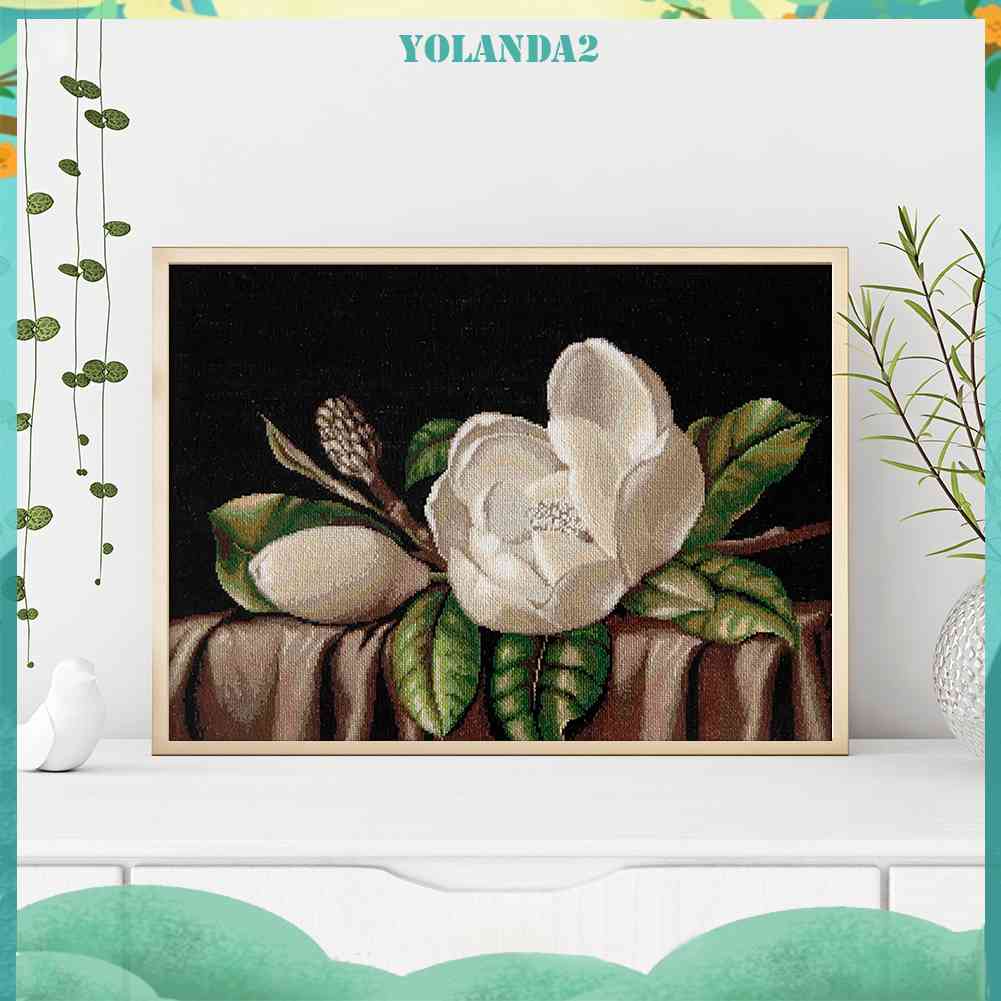 Bộ Tranh Thêu Chữ Thập DIY Hình Hoa Mộc Lan 11CT