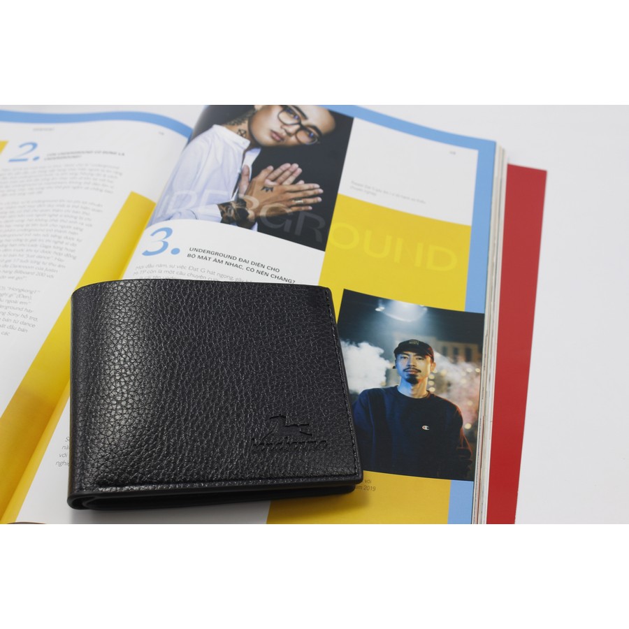 Ví da nam mini, đựng tiền, dáng ngang gấp gọn bỏ túi màu đen, nâu VC179 | BigBuy360 - bigbuy360.vn