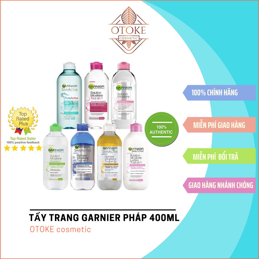 Tẩy trang Garnier Pháp 400ml