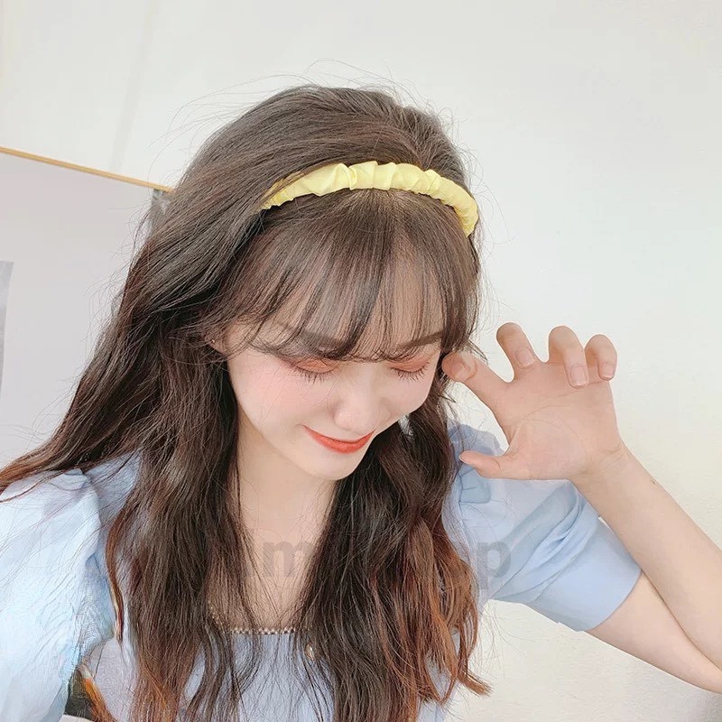 [Cài tóc] Bờm tóc vải bản to phong cách vintage hàn quốc nhiều màu OUYOU
