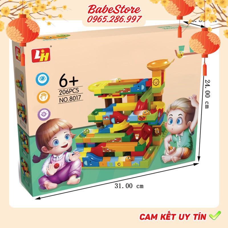 Bộ xếp hình cầu trượt thả bi 206 PCS - Rèn luyện tư duy sáng tạo cho bé