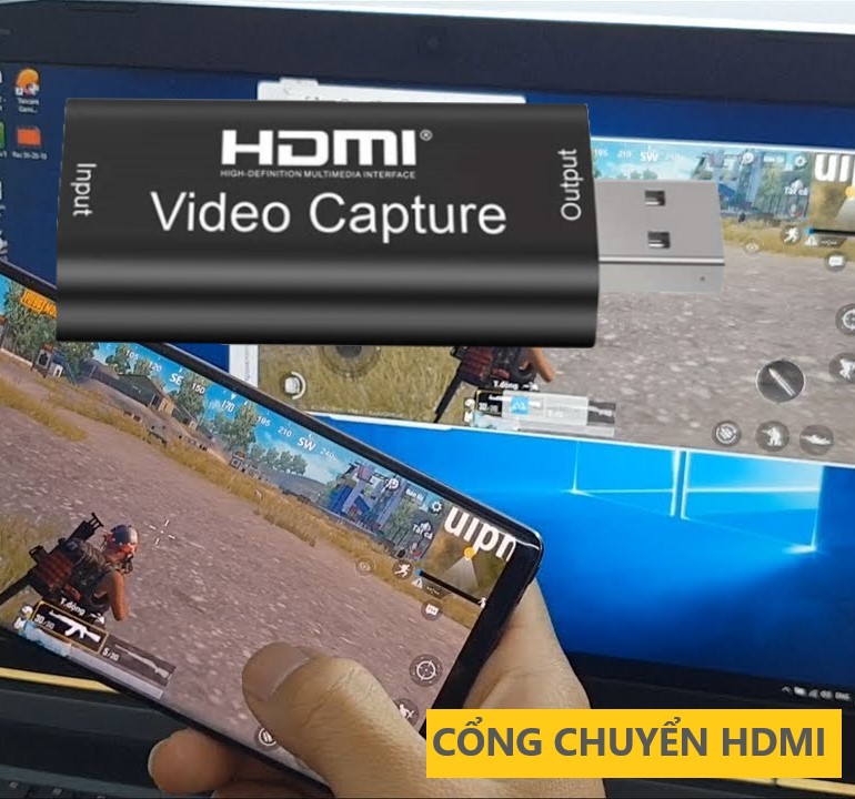 Bộ chuyển đổi tín hiệu HDMI qua điện thoại Android - Có sẵn cổng cắm điện thoại loại có dây - giúp livestream