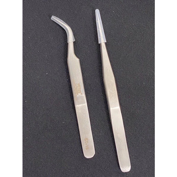 combo nhíp tách mi cong trơn + thẳng trơn - dụng cụ nối mi - sky179