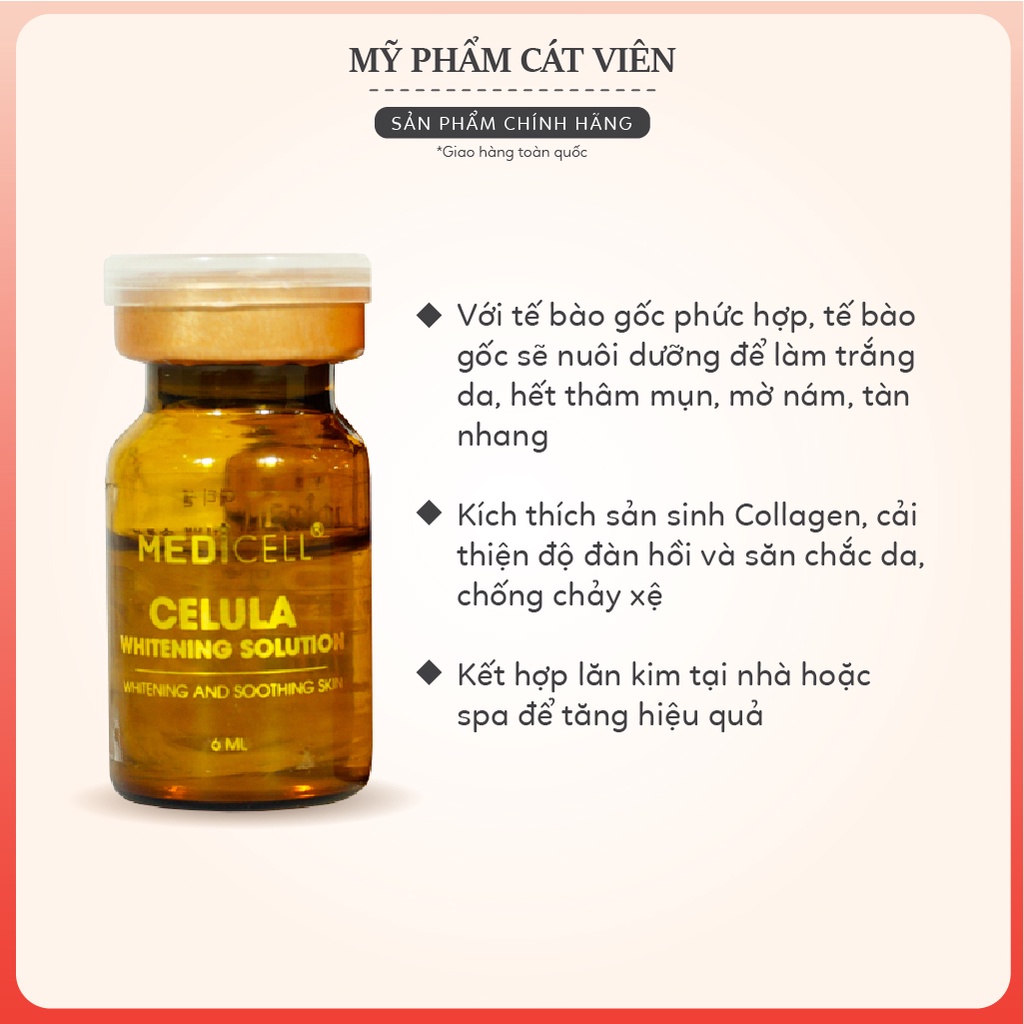 Tế bào gốc dưỡng trắng da Celula Medicell, chăm sóc da mờ thâm sạm se khít lỗ chân lông, dưỡng trắng bật tone - 1 lọ