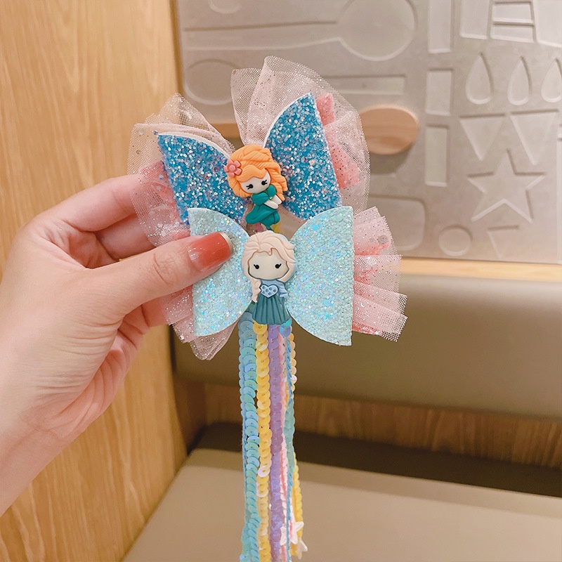 Kẹp tóc hình nơ đính kim sa lấp lánh dễ thương cho bé gái