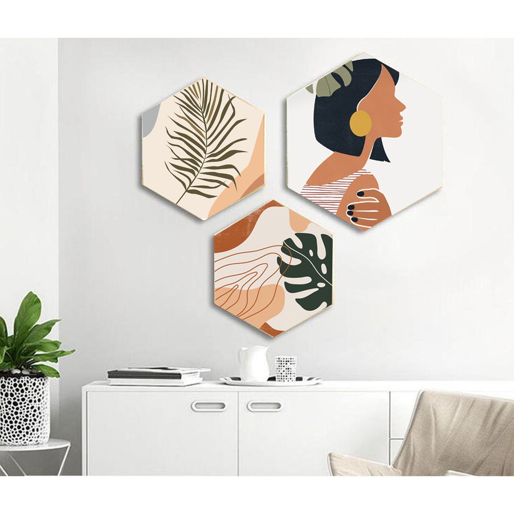 Set tranh dán tường decor lục giác | BigBuy360 - bigbuy360.vn