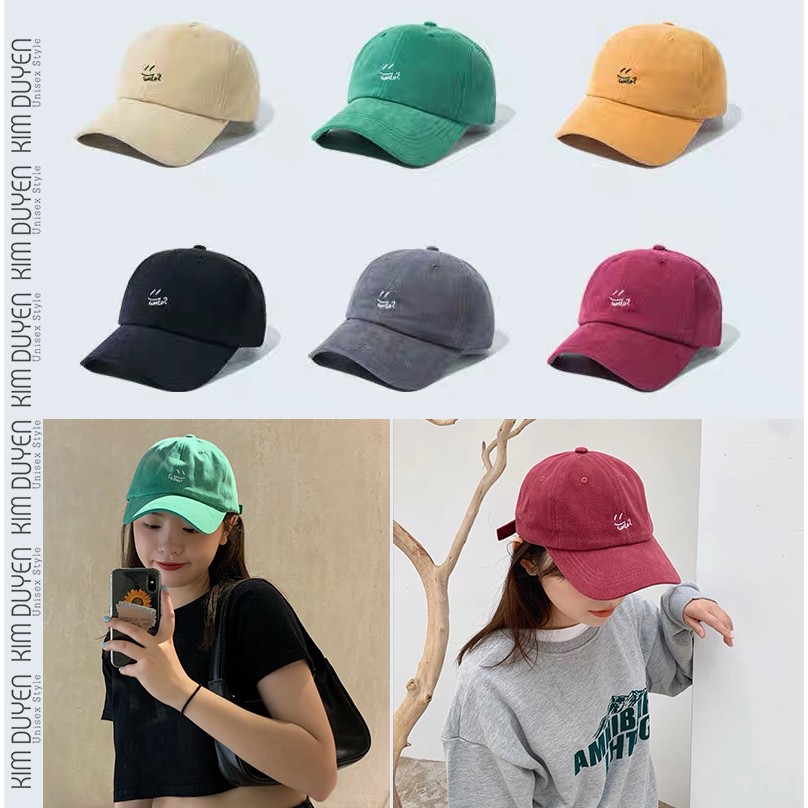 Mũ Lưỡi Trai Thêu Chữ SMILE Phong Cách Ulzzang Form Unisex Nam Nữ Cao Cấp [Video + Ảnh Thật]