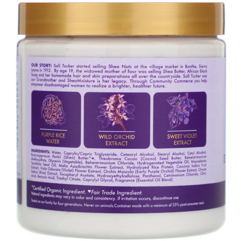 Ủ tóc dành cho tóc nhuộm SheaMoisture Purple Rice Water Strength 227g - Mỹ
