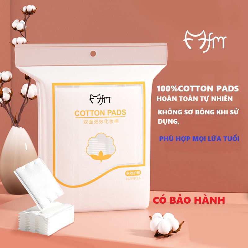 Bông Tẩy Trang Cotton PADS 3 lớp 222 Miếng Loại Đủ Sịn Mềm Mịn Không Xơ Bông Phụ kiện Thời Trang Nữ Làm Đẹp