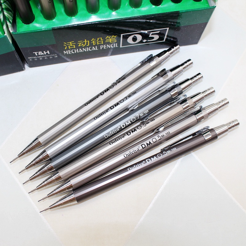 Bút Chì Bấm Bấm Bằng Kim Loại Ngòi 0.5mm 0.7mm