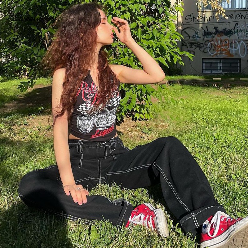 Áo Tank Top Cổ Chữ V In Họa Tiết Hoạt Hình Thời Trang Dành Cho Nữ 2022