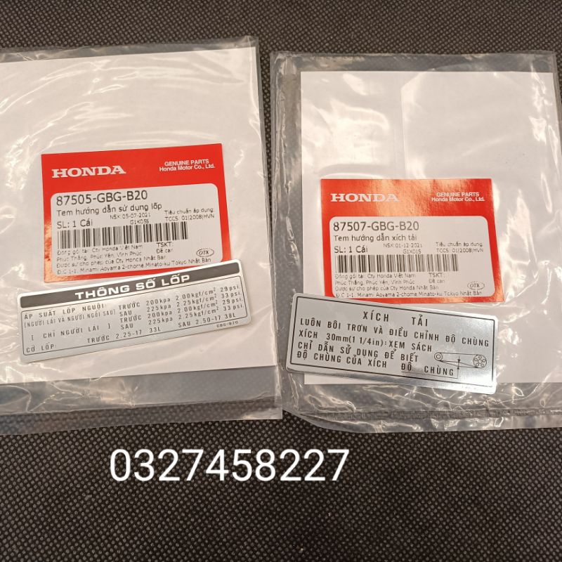 2 tem thông số hộp xích, sên cate xe Super DREAM zin honda