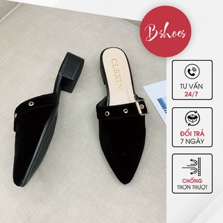 Giày Bệt Sục Nữ Thể Thao Mũi Nhọn B SHOES Chất Da Lộn Siêu Xịn Hàng Xịn Fullbox - M1