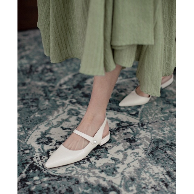 Giày búp bê nữ quai ngang gắn hạt ngọc xinh xắn , SB23 - Oula Store