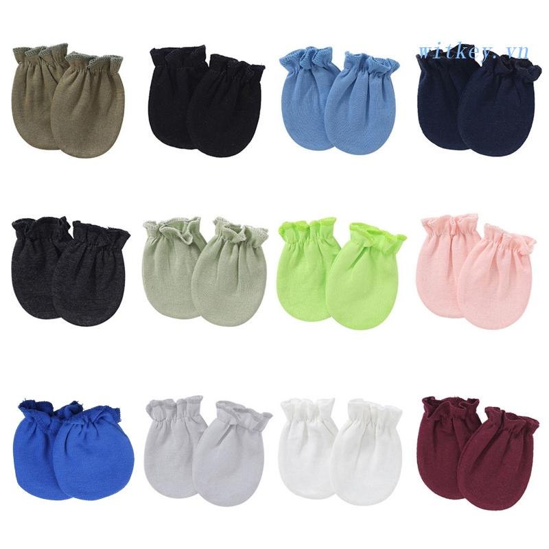 Đôi Găng Tay Vớ Chống Trầy Xước Màu Sắc Đơn Giản Dành Cho Bé