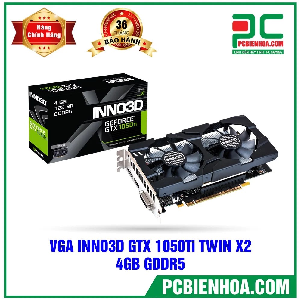 VGA INNO3D GEFORCE GTX 1050TI TWIN X2 4GB GDDR5 (N105K-2DDV-M5CM)