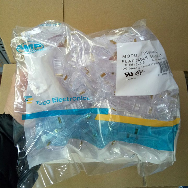 [100C=1Hộp] Hộp hạt mạng AMP Tyco Electronics RJ45