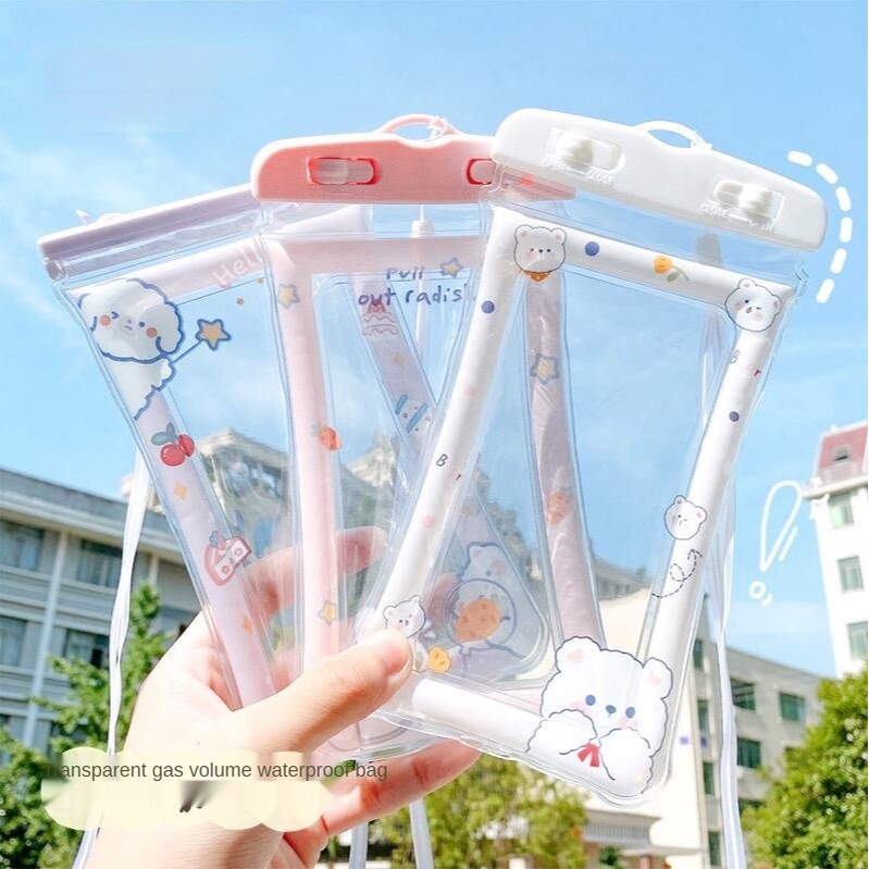 Túi đựng điện thoại trong suốt chống sốc chống thấm nước họa tiết hoạt hình dễ thương