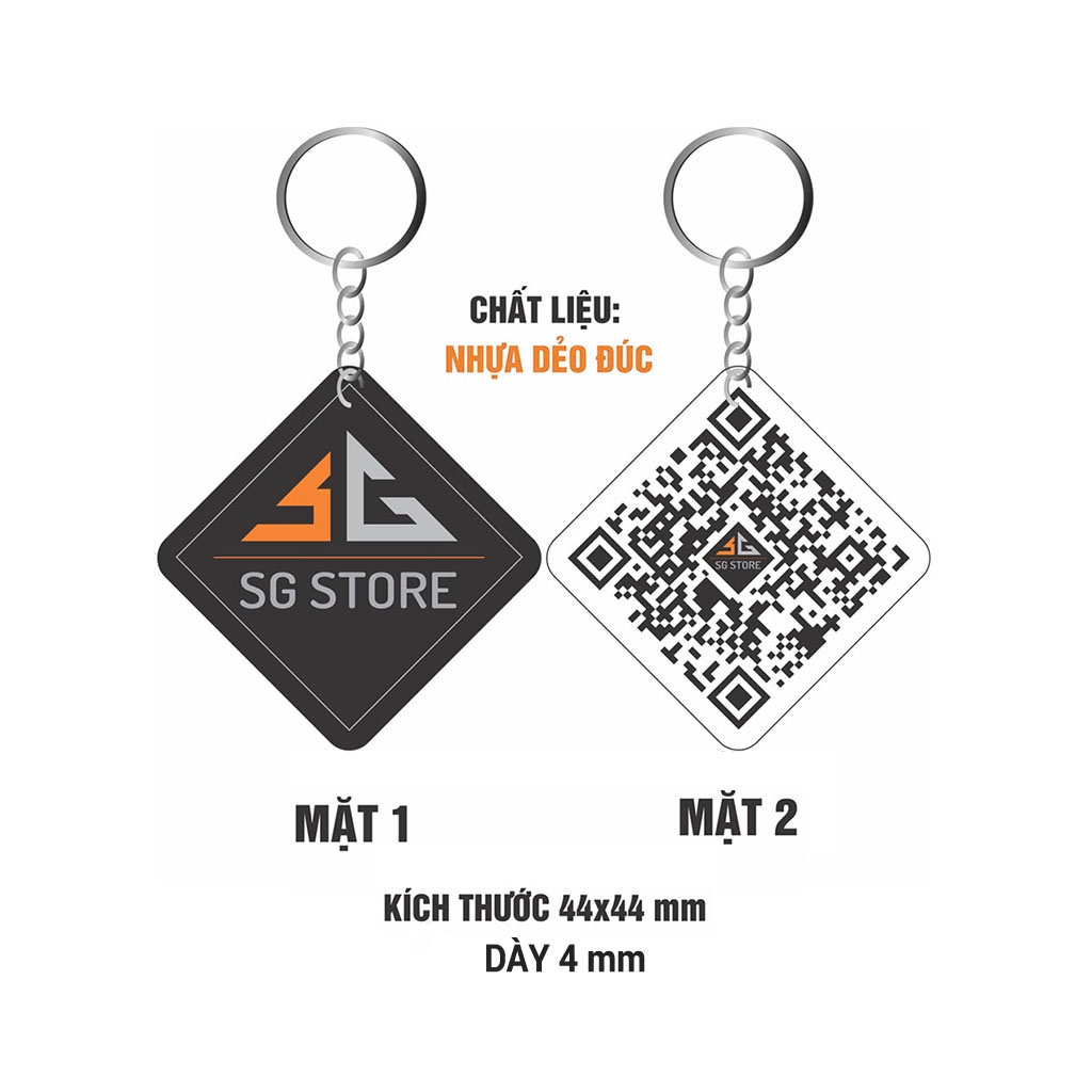 Móc khóa SG STORE đặc biệt - Chất liệu nhựa dẻo đúc cao cấp, Keychain KT44x44x4mm