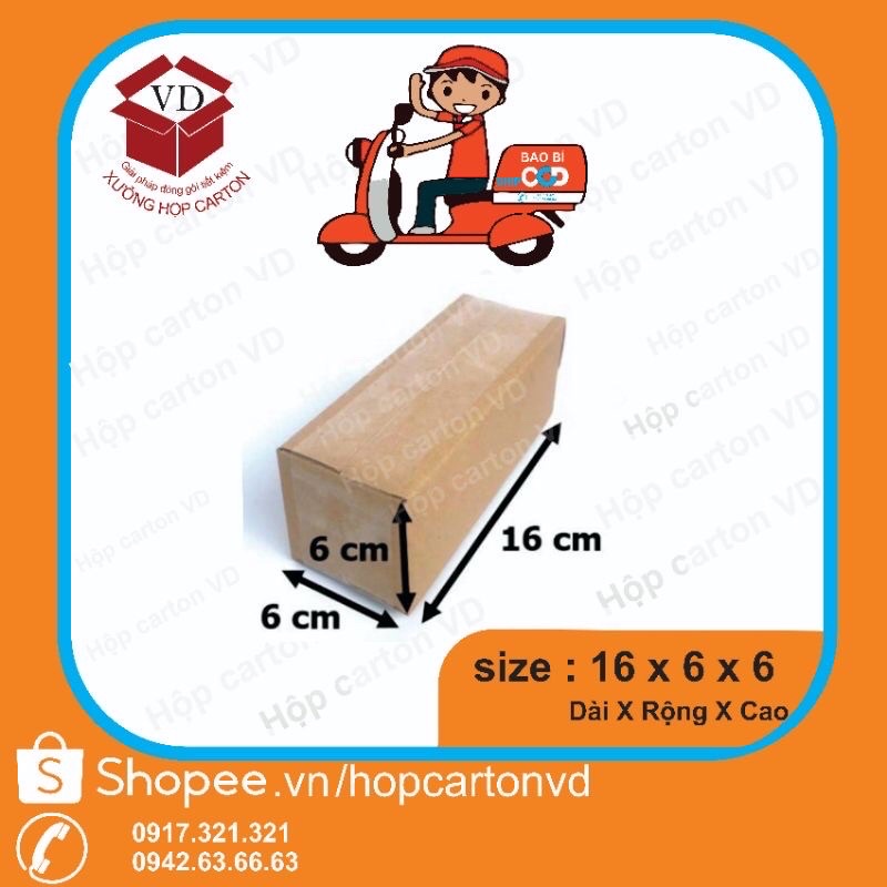 Hộp carton đóng hàng 16*6*6