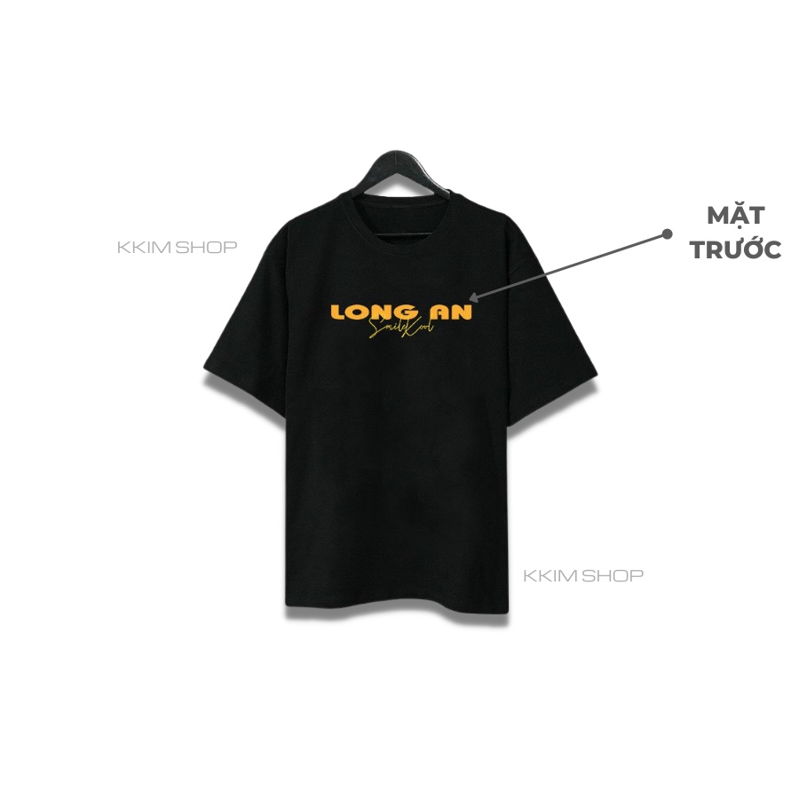 Áo thun tay lỡ LONG AN, Áo phông 63 tỉnh thành Form rộng oversize, chất liệu Cotton KKIMSHOP