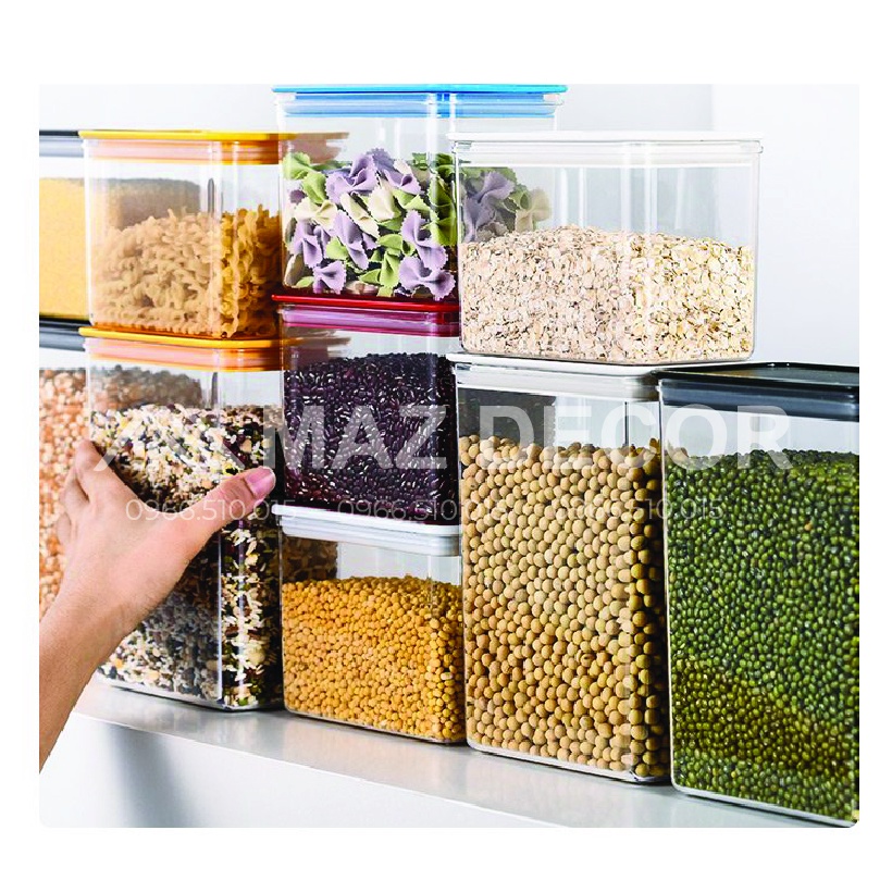 Giá sỉ tại xưởng Hộp nhựa meka trong nút gài silicon giữ mùi kín đựng cafe cà phê bột hạt nguyên liệu pha chế nấu nướng