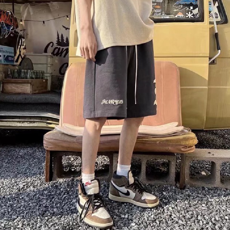 Quần Short Thể Thao Dáng Rộng In Chữ Cỡ Lớn M-3XL Phong Cách Hàn Quốc Thời Trang Cho Nam
