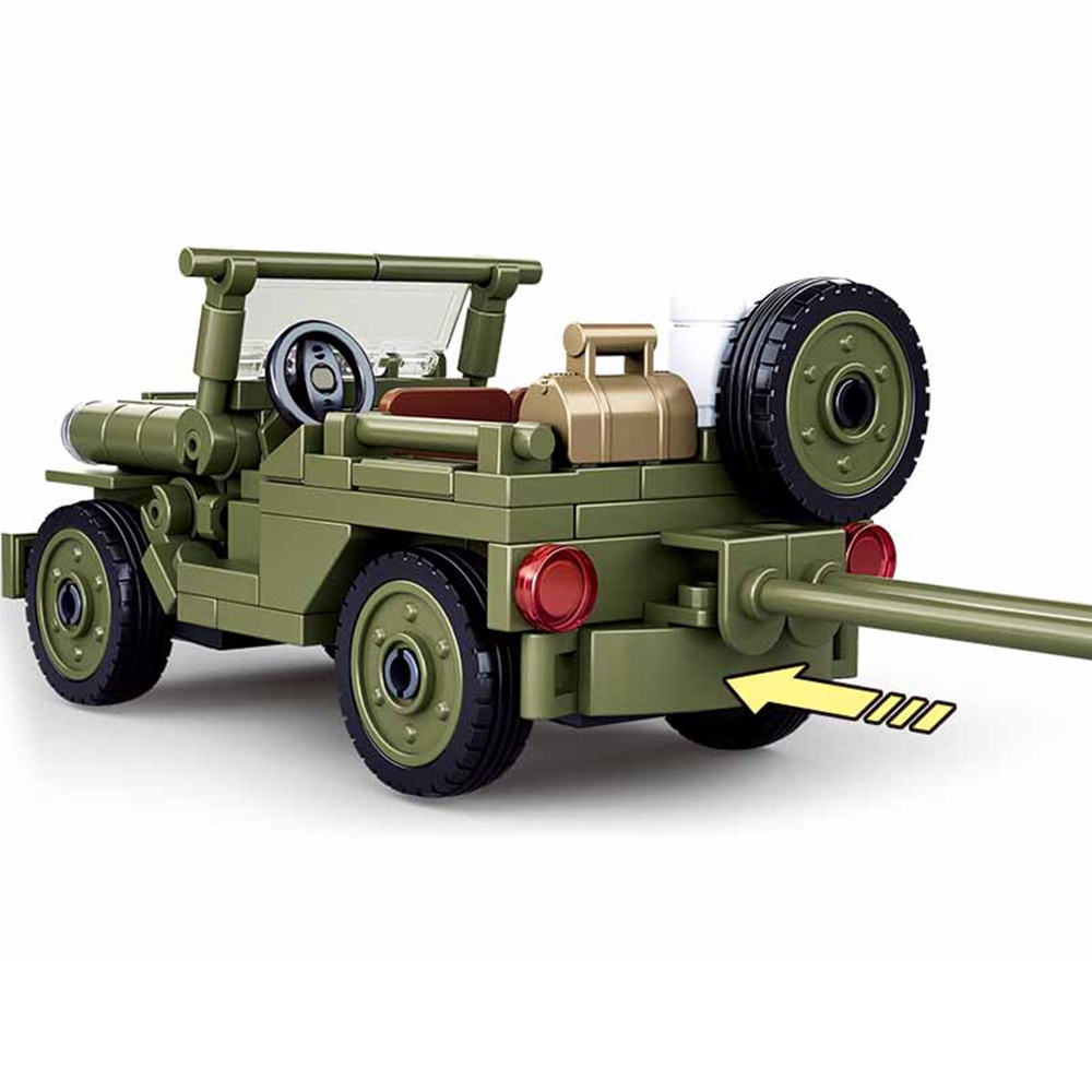 Set 143 mảnh đồ chơi SLUBAN B0853 lắp ráp xe jeep WW2