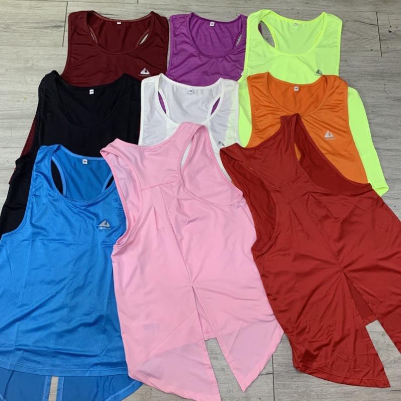 ÁO TANKTOP VẢI LƯỚI KIM XẺ TÀ - ÁO TẬP GYM, YOGA NỮ ་