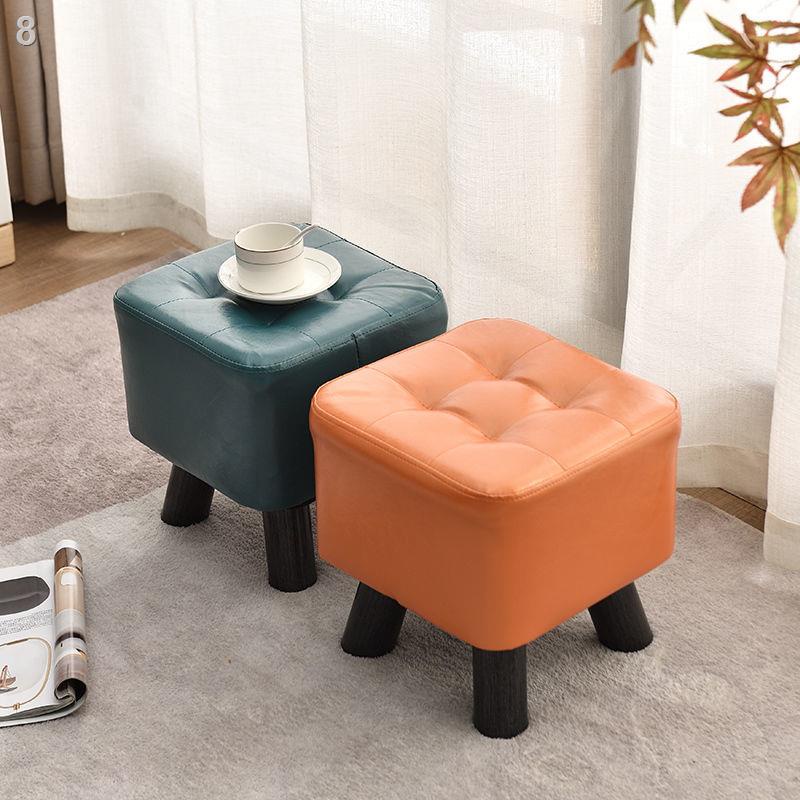 ㍿Ghế đẩu nhỏ rắn gỗ thời trang nhà sáng tạo phòng khách kéo băng ghế sofa trẻ em ghế sofa ghế da giày ghế cà phê bàn ​​g