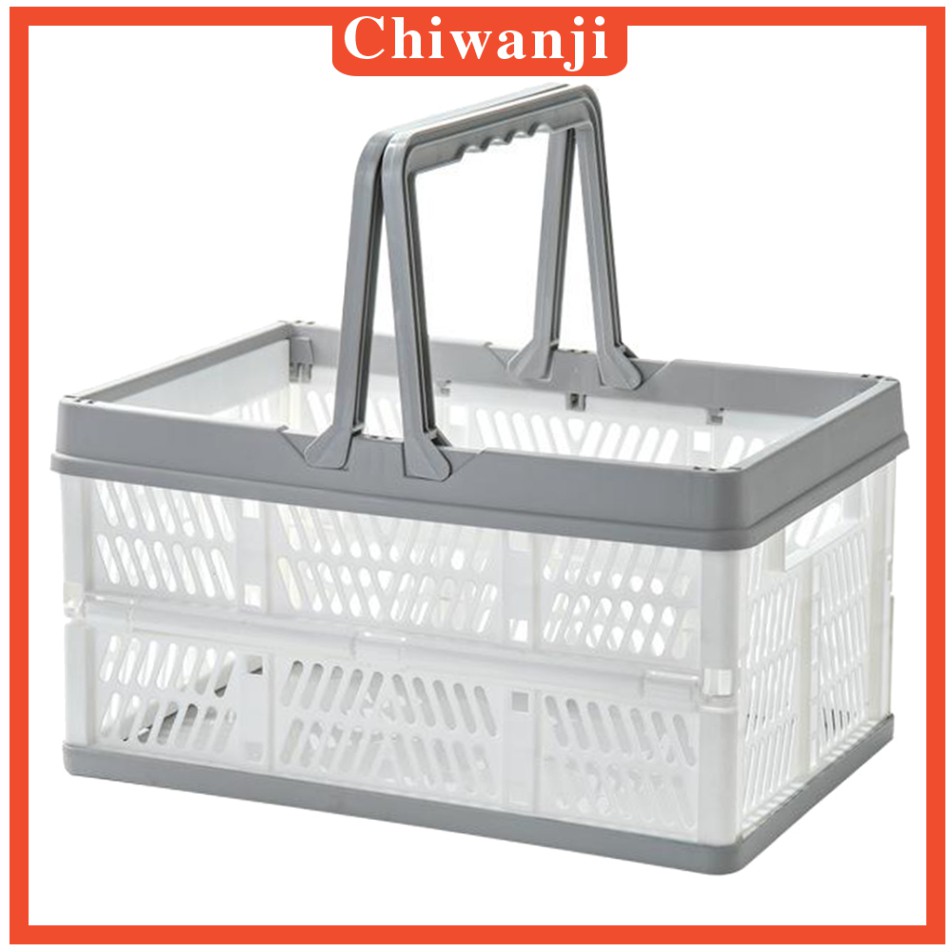 Giỏ đựng đồ tạp hóa bằng nhựa trên xe ô tô màu vàng và xanh da trời
