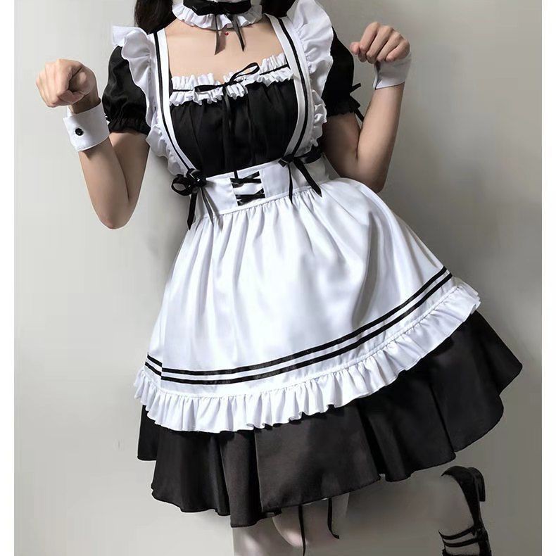 bán trước giá rẻTrang phục hầu gái cos quần áo nữ sinh viên dễ thương Nhật Bản Lolita ông chủ phù hợp với hai ch