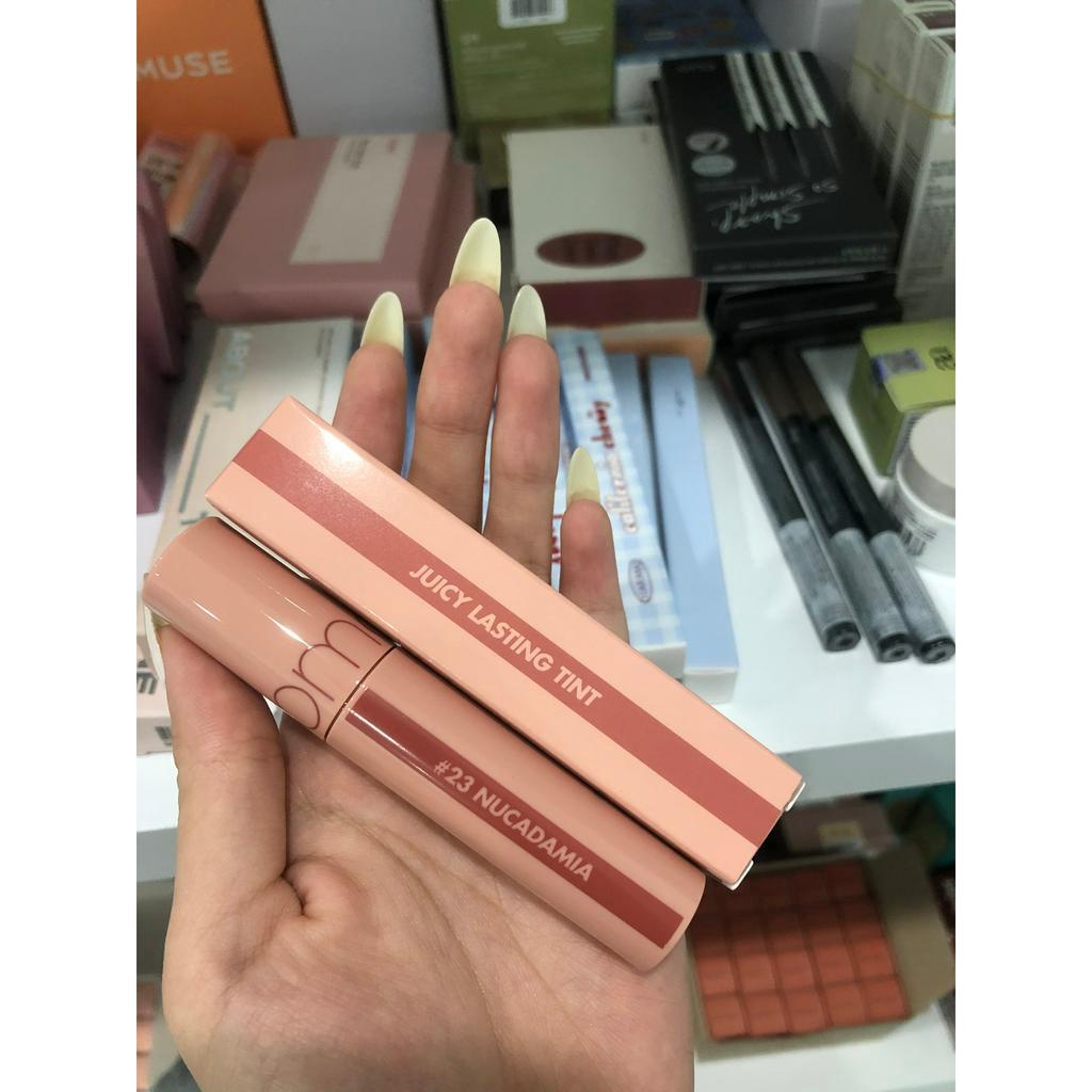 Son Tint Bóng, Siêu Lì, Căng Mọng Môi Hàn Quốc Romand Juicy Lastint Tint #23 Nucadamia